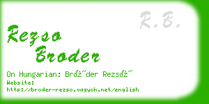 rezso broder business card